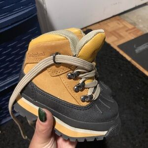 Timberland Kids Tan and Black Boots